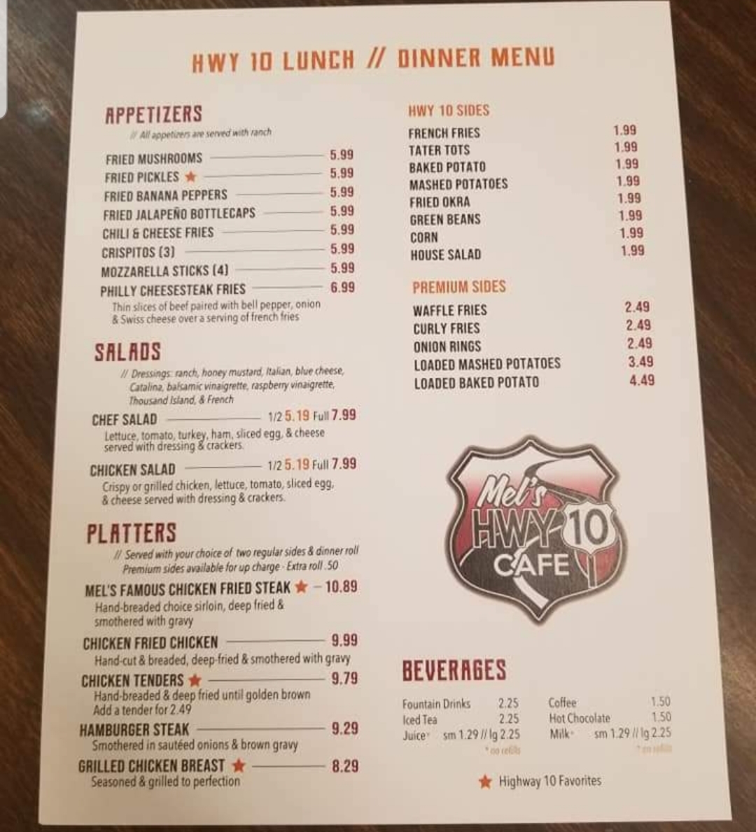 Menu Mel's Hwy 10 Cafe-4
