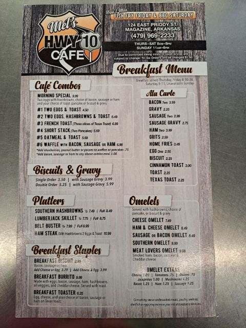 Menu Mel's Hwy 10 Cafe-8